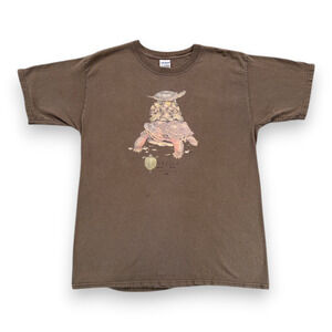 Vintage Turtles Shirt Adult LARGE Brown Nature Wildlife Reptile Art Y2K